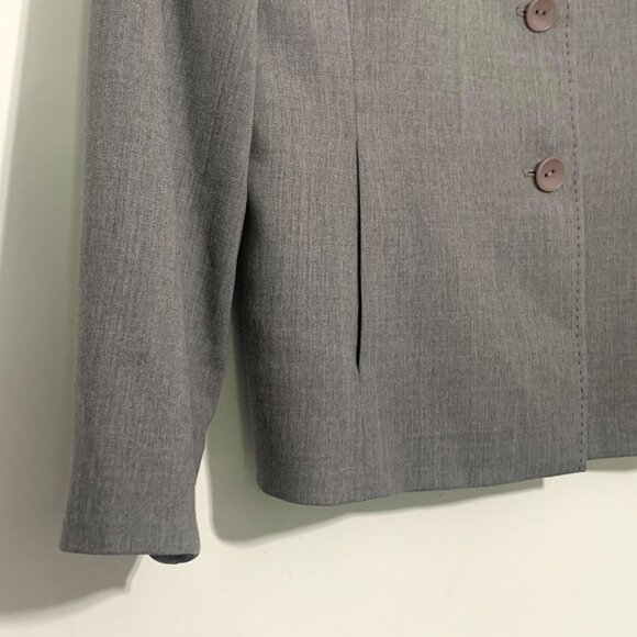 Vintage Talbots Petites Women's Gray Wool Blazer Jacket Size 10 Petite - Picture 4 of 13